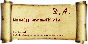 Wesely Annamária névjegykártya